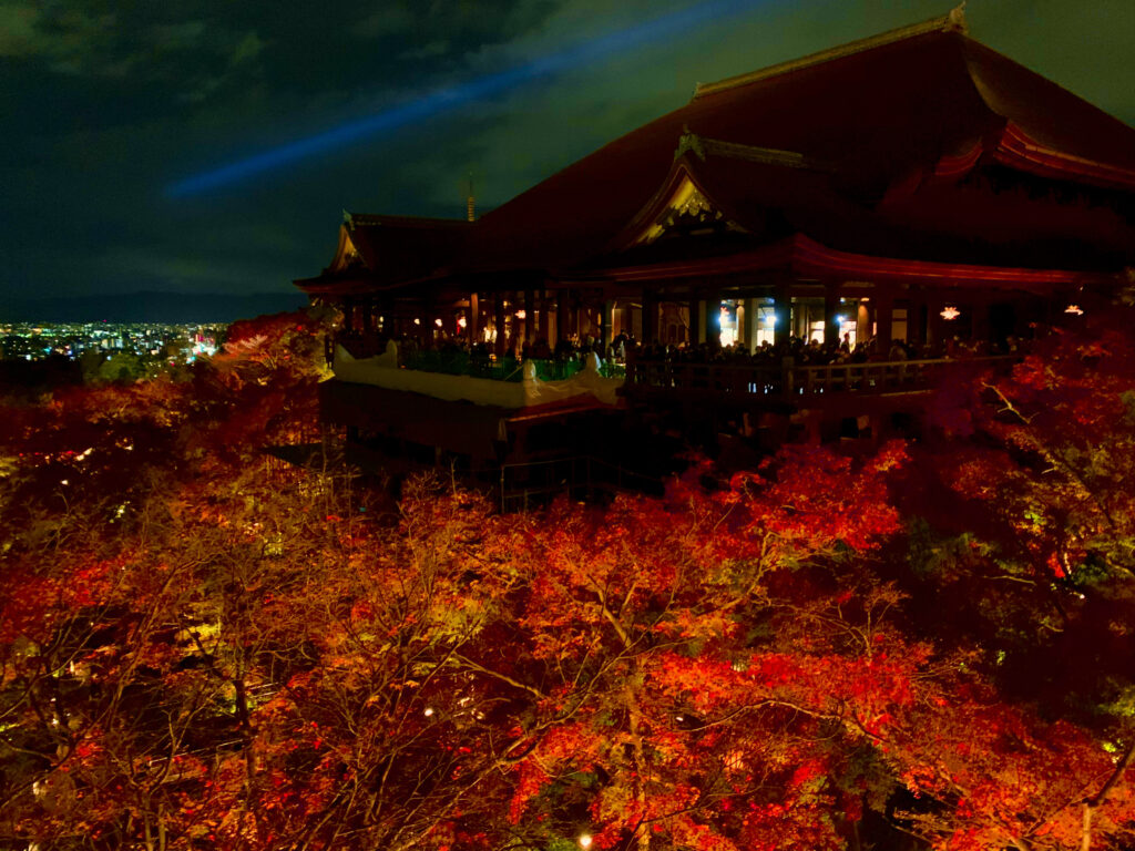 清水寺の紅葉ライトアップ