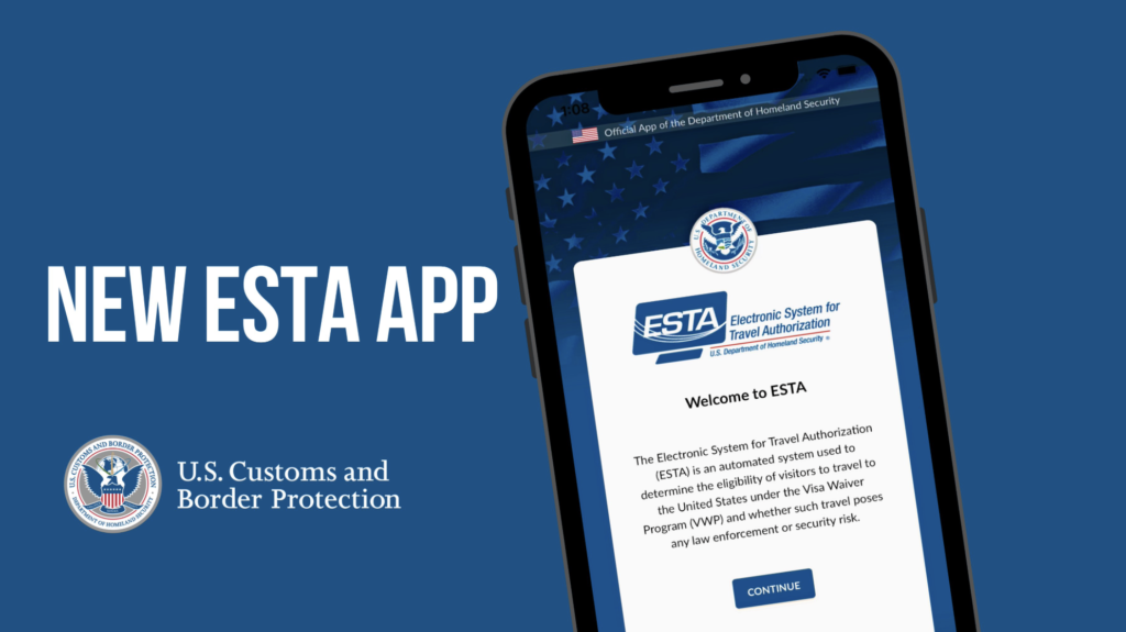 ESTA申請アプリの画面